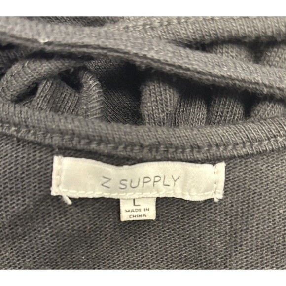 Z Supply Black Capri Midi Wrap Knit Dess Sz L Beach Resort Wear - Picture 4 of 8